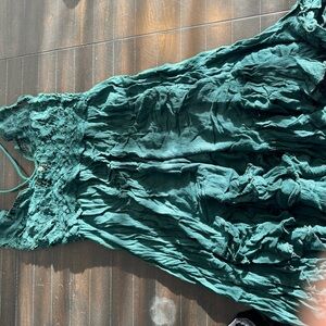 Green Lace and Ruffle Dress